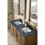 Providence 60" Double Vanity, Driftwood, w/ 3 CM Charcoal Soapstone Quartz Top