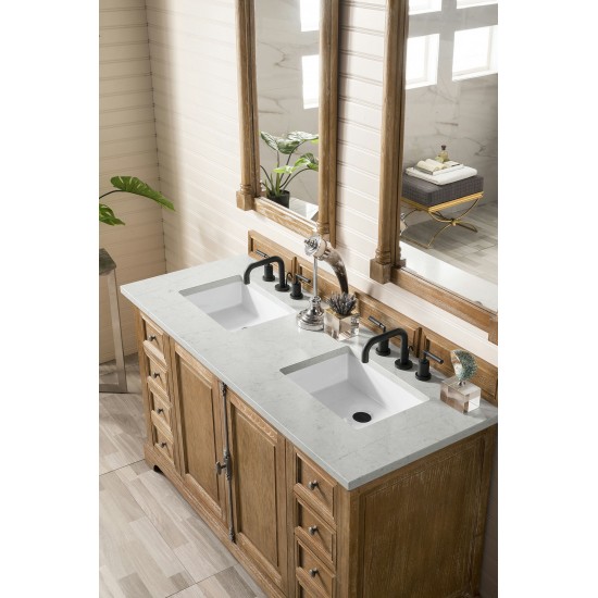 Providence 60" Double Vanity Driftwood w/ 3 CM Eternal Jasmine Pearl Quartz Top