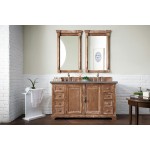 Providence 60" Double Vanity Cabinet, Driftwood, w/ 3 CM Grey Expo Quartz Top