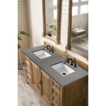 Providence 60" Double Vanity Cabinet, Driftwood, w/ 3 CM Grey Expo Quartz Top