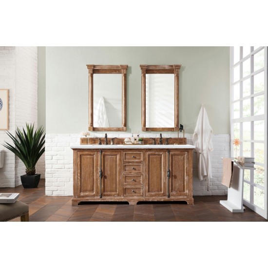 Providence 72" Driftwood Double Vanity w/ 3 CM Arctic Fall Solid Surface Top