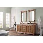 Providence 72" Driftwood Double Vanity w/ 3 CM Carrara Marble Top