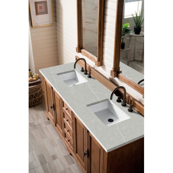 Providence 72" Double Vanity, Driftwood, w/ 3 CM Eternal Serena Quartz Top