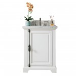 Providence 26" Bright White Single Vanity w/ 3 CM Arctic Fall Solid Surface Top