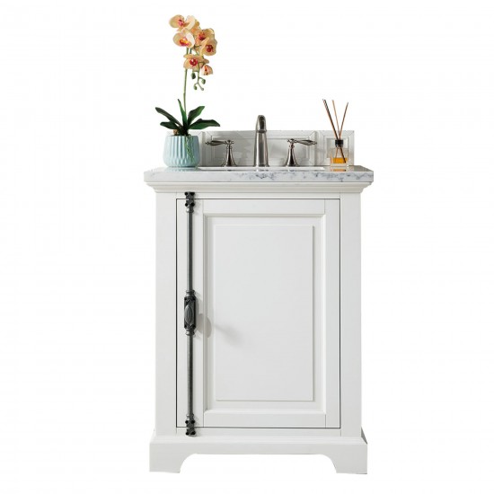 Providence 26" Bright White Single Vanity w/ 3 CM Arctic Fall Solid Surface Top