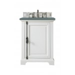 Providence 26" Single Vanity Cabinet, Bright White, w/ 3 CM Cala Blue Quartz Top