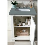 Providence 26" Single Vanity Cabinet, Bright White, w/ 3 CM Cala Blue Quartz Top