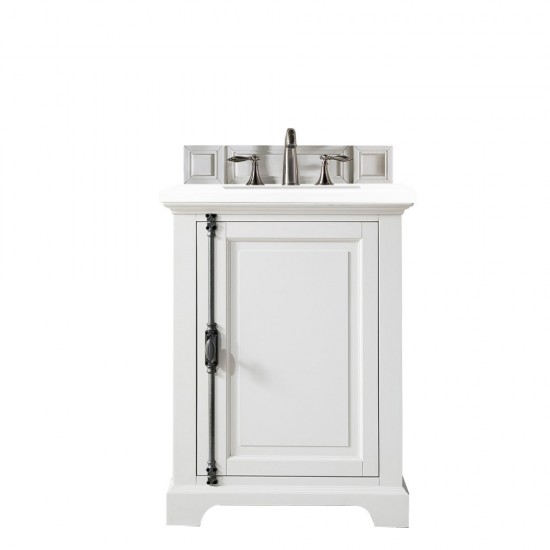 Providence 26" Single Vanity, Bright White, w/ 3 CM Classic White Quartz Top