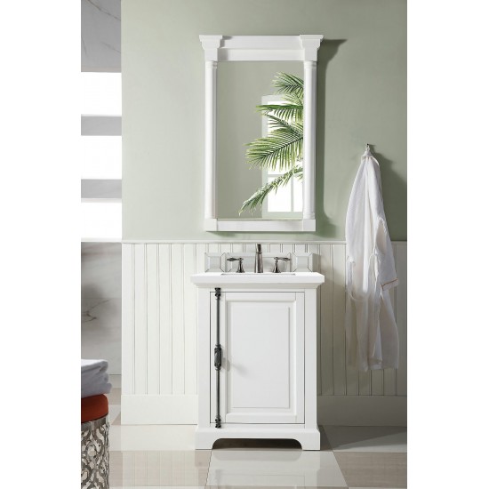 Providence 26" Single Vanity, Bright White, w/ 3 CM Classic White Quartz Top