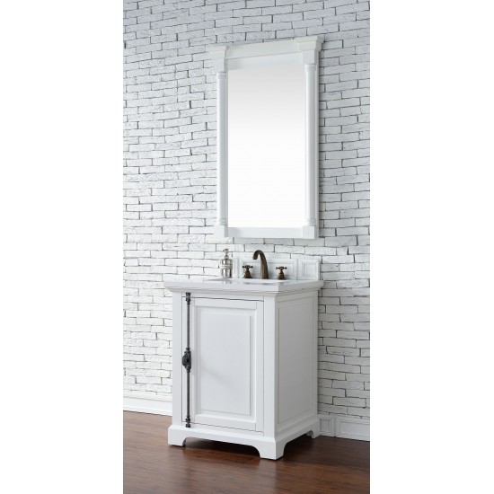 Providence 26" Single Vanity, Bright White, w/ 3 CM Classic White Quartz Top