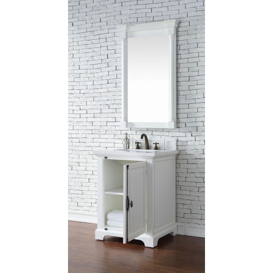 Providence 26" Single Vanity, Bright White, w/ 3 CM Classic White Quartz Top