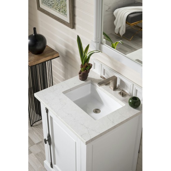 Providence 26" Single Vanity Bright White w/ 3 CM Jasmine Pearl Quartz Top