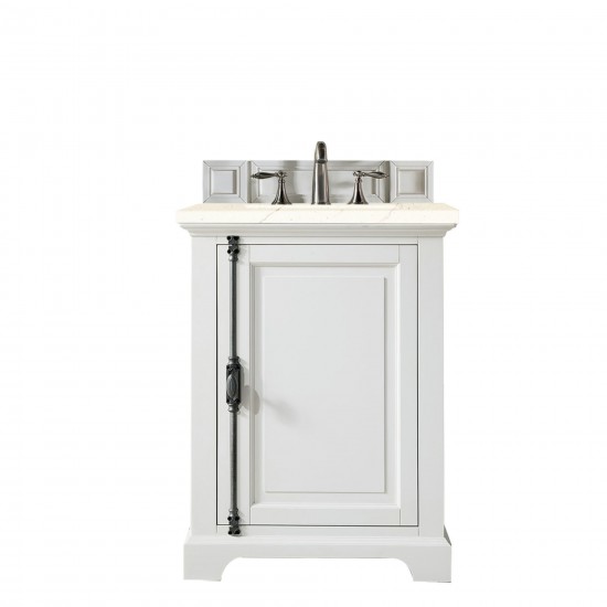 Providence 26" Single Vanity, Bright White, w/ 3 CM Eternal Marfil Quartz Top