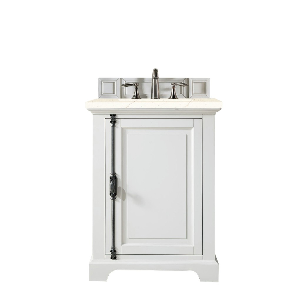 Providence 26" Single Vanity, Bright White, w/ 3 CM Eternal Marfil Quartz Top