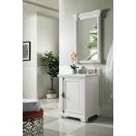 Providence 26" Single Vanity, Bright White, w/ 3 CM Ethereal Noctis Quartz Top