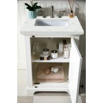 Providence 26" Single Vanity, Bright White, w/ 3 CM Ethereal Noctis Quartz Top