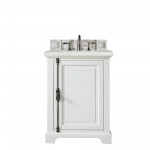 Providence 26" Single Vanity, Bright White, w/ 3 CM Eternal Serena Quartz Top