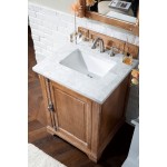 Providence 26" Driftwood Single Vanity w/ 3 CM Carrara Marble Top