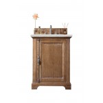 Providence 26" Single Vanity, Driftwood, w/ 3 CM Ethereal Noctis Quartz Top