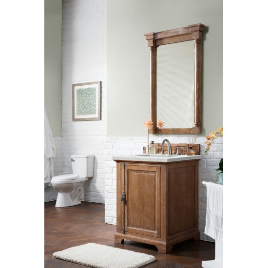 Providence 26" Single Vanity, Driftwood, w/ 3 CM Ethereal Noctis Quartz Top