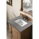 Providence 26" Single Vanity Cabinet, Driftwood, w/ 3 CM Grey Expo Quartz Top