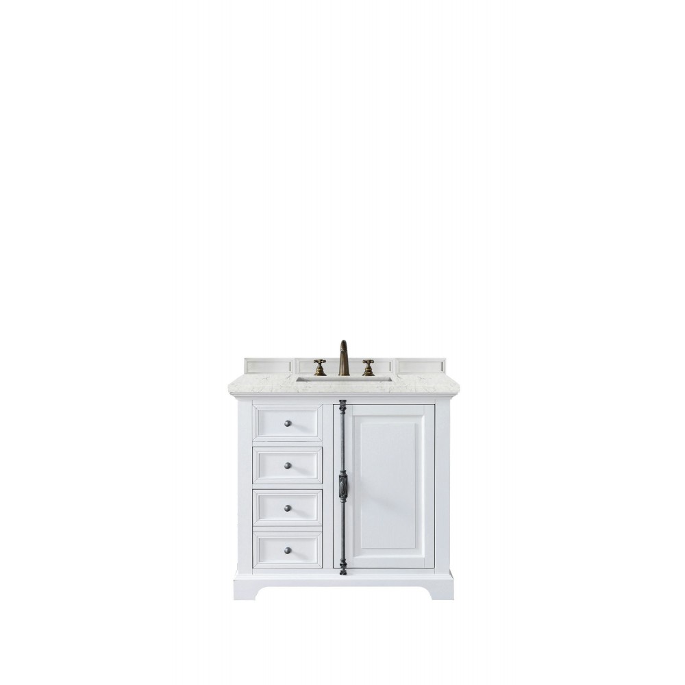 Providence 36" Single Vanity Bright White w/ 3 CM Jasmine Pearl Quartz Top
