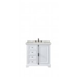 Providence 36" Single Vanity, Bright White, w/ 3 CM Eternal Serena Quartz Top