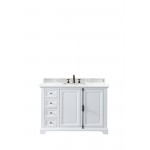 Providence 48" Bright White Single Vanity w/ 3 CM Arctic Fall Solid Surface Top