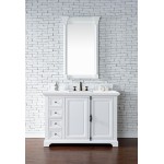 Providence 48" Bright White Single Vanity w/ 3 CM Arctic Fall Solid Surface Top