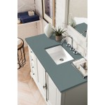 Providence 48" Single Vanity Cabinet, Bright White, w/ 3 CM Cala Blue Quartz Top