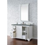 Providence 48" Single Vanity Cabinet, Bright White, w/ 3 CM Cala Blue Quartz Top