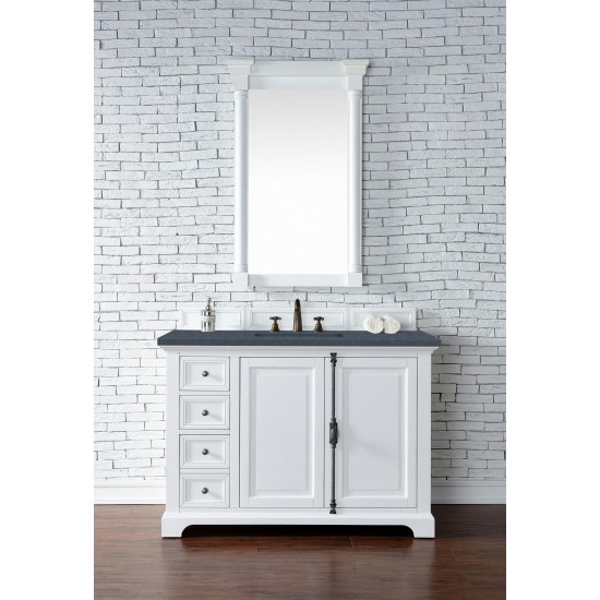 Providence 48" Single Vanity Bright White w/ 3 CM Charcoal Soapstone Quartz Top