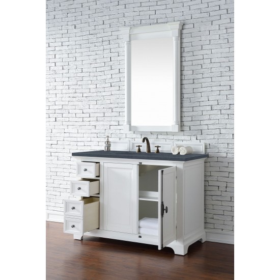 Providence 48" Single Vanity Bright White w/ 3 CM Charcoal Soapstone Quartz Top