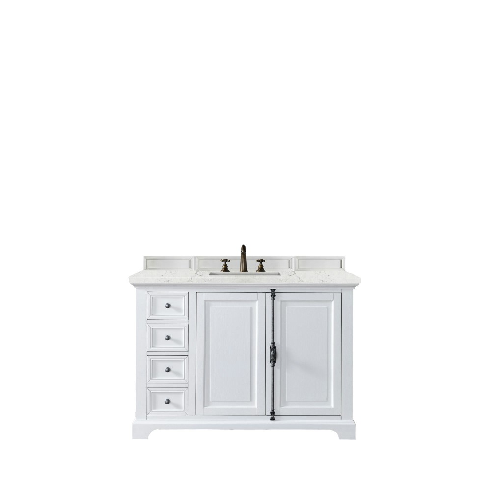 Providence 48" Single Vanity Bright White w/ 3 CM Jasmine Pearl Quartz Top