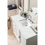 Providence 48" Single Vanity, Bright White, w/ 3 CM Ethereal Noctis Quartz Top