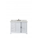 Providence 48" Single Vanity, Bright White, w/ 3 CM Eternal Serena Quartz Top