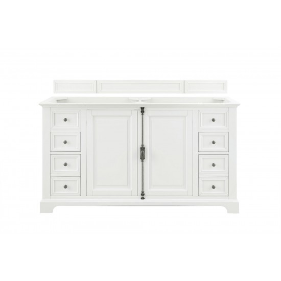 Providence 60" Double Vanity Cabinet, Bright White