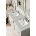 Providence 60" Double Vanity, Bright White, w/ 3 CM Eternal Serena Quartz Top