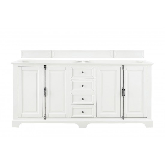 Providence 72" Double Vanity Cabinet, Bright White