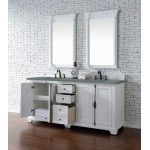 Providence 72" Double Vanity Cabinet, Bright White, w/ 3 CM Cala Blue Quartz Top