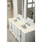 Providence 72" Double Vanity, Bright White, w/ 3 CM Eternal Marfil Quartz Top