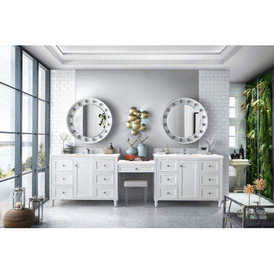 Copper Cove Encore 122" Double Vanity Set White w/ 3 CM Classic White Quartz Top