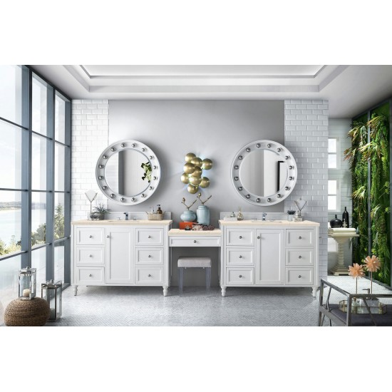 Copper Cove Encore 122" Double Vanity Set White w/3 CM Eternal Marfil Quartz Top