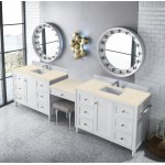 Copper Cove Encore 122" Double Vanity Set White w/3 CM Eternal Marfil Quartz Top