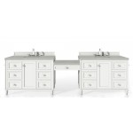 Copper Cove Encore 122" Double Vanity Set White w/ 3 CM Serena Quartz Top