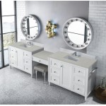 Copper Cove Encore 122" Double Vanity Set White w/ 3 CM Serena Quartz Top