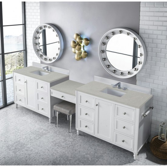 Copper Cove Encore 122" Double Vanity Set White w/ 3 CM Serena Quartz Top