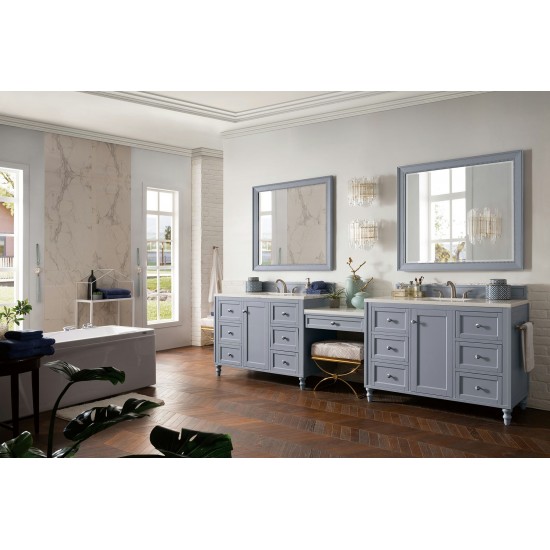 Copper Cove Encore 122" Double Vanity Set Gray w/ 3 CM Arctic Fall Surface Top