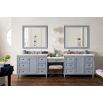 Copper Cove Encore 122" Double Vanity Set Gray w/ 3 CM Eternal Marfil Quartz Top