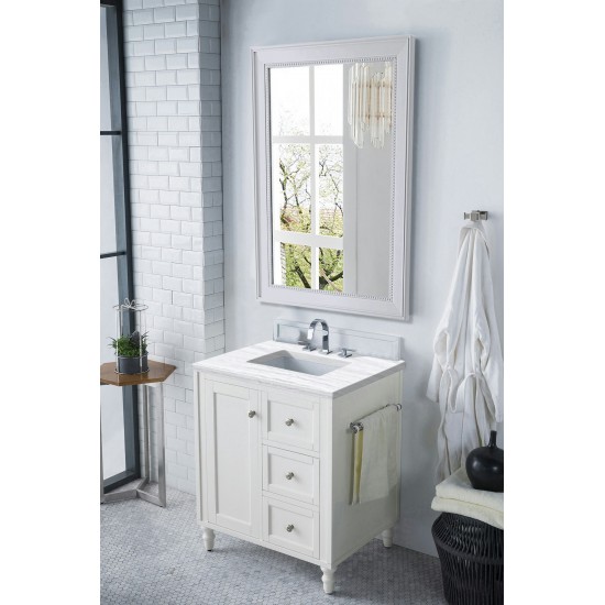 Copper Cove Encore 30" Single Vanity White w/3 CM Arctic Fall Solid Surface Top